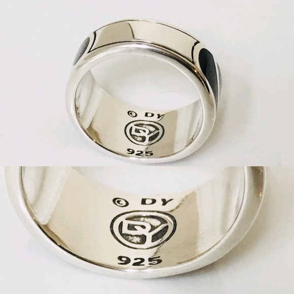 David Yurman Sterling Black Onyx Graphic Band Ring - Picture 4 of 7